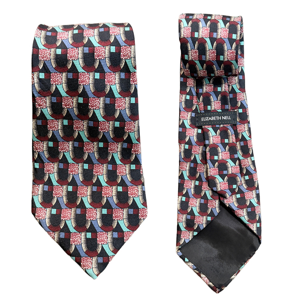 Elizabeth Nell Other - Elizabeth Nell Vintage Italian 100% silk men’s neck tie 80s retro vintage ties